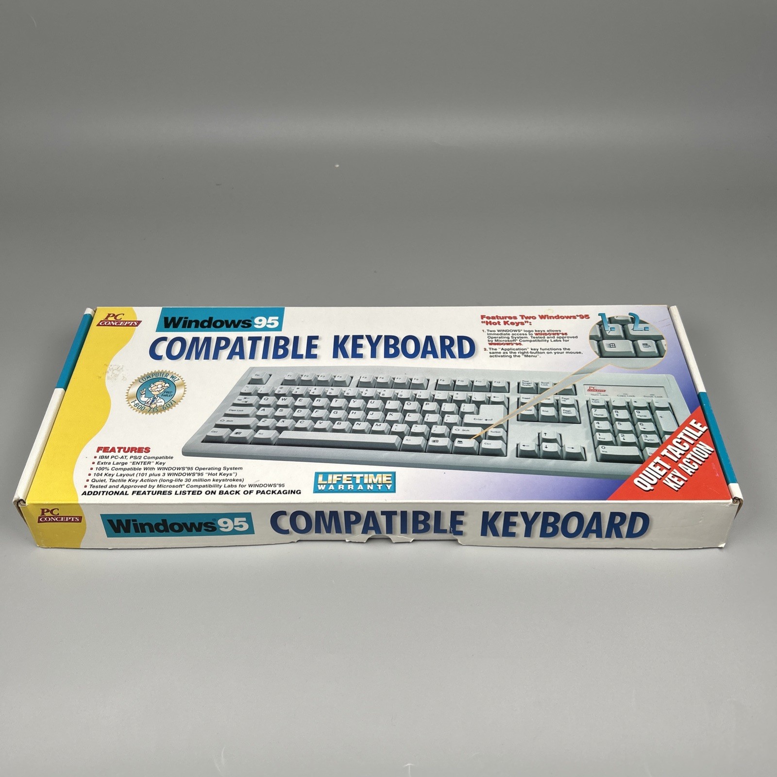 PC Concepts Classic 104 Windows 95 Keyboard 61595-P PS/2 New in Box