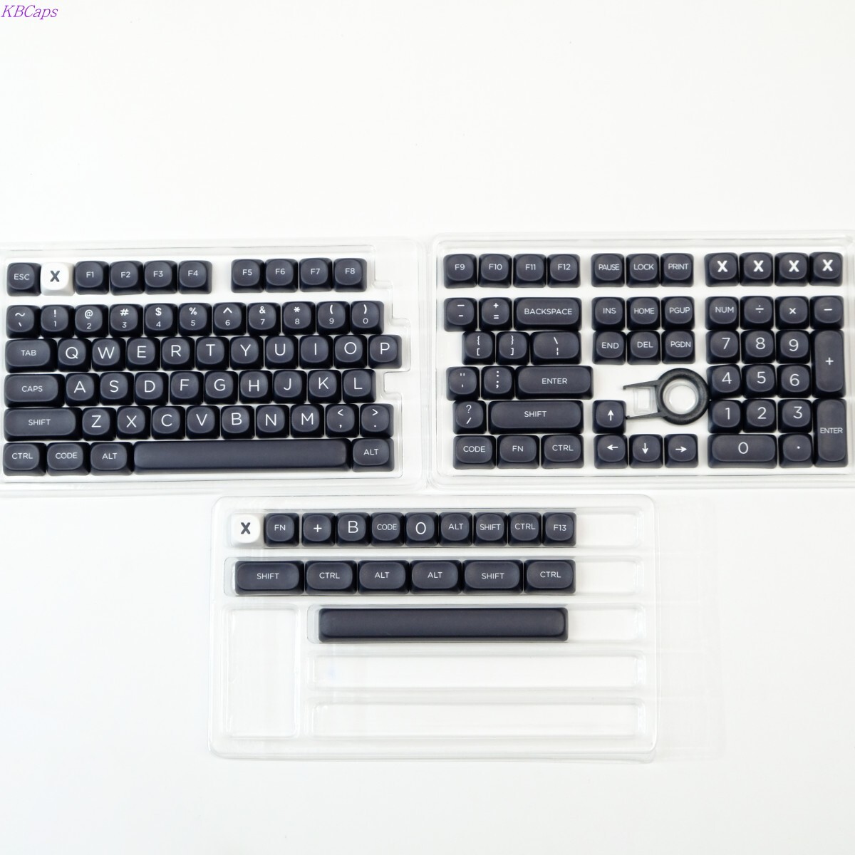 Black ON White WOB MOA Profile Dye Subs PBT Keycap Set - 129 Keys