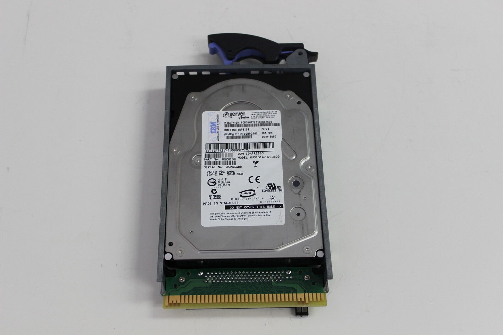 IBM 80P3163 ESERVER 73GB 15K HARD DRIVE WITH TRAY 80P3162 71P7421 WITH WARRANTY