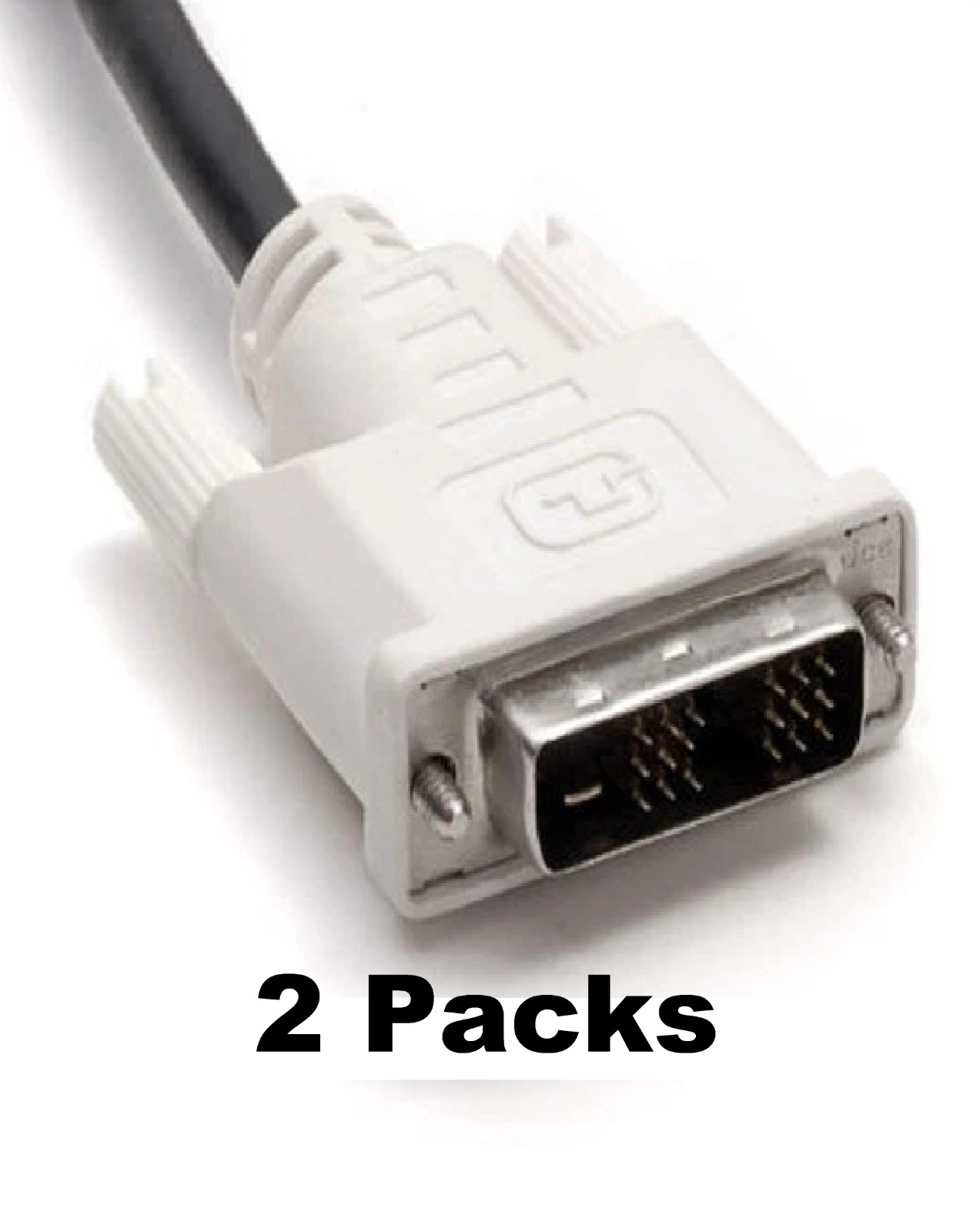 2 Pcs  DVI Cable M-M DVI-D  Long Cord 18-Pin plus 1 Monitor Cable 5FT