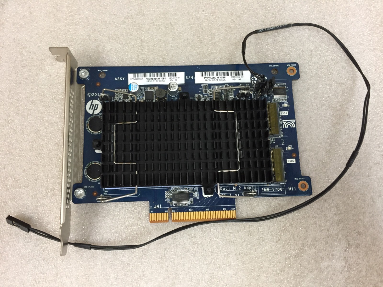 HP Z Turbo Drive Dual M.2 NVMe to PCIe SSD Gen x8 Adapter L32648-001 844779-001