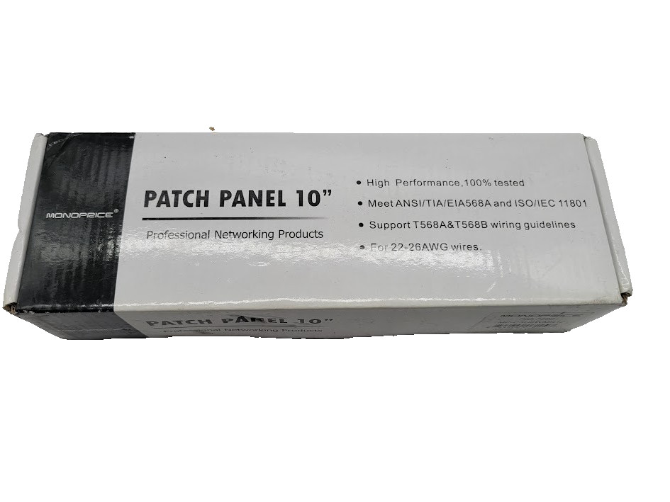 Monoprice MP-C5U8WMH12 10" 12-port Cat5e Vertical Wallmount Patch Panel