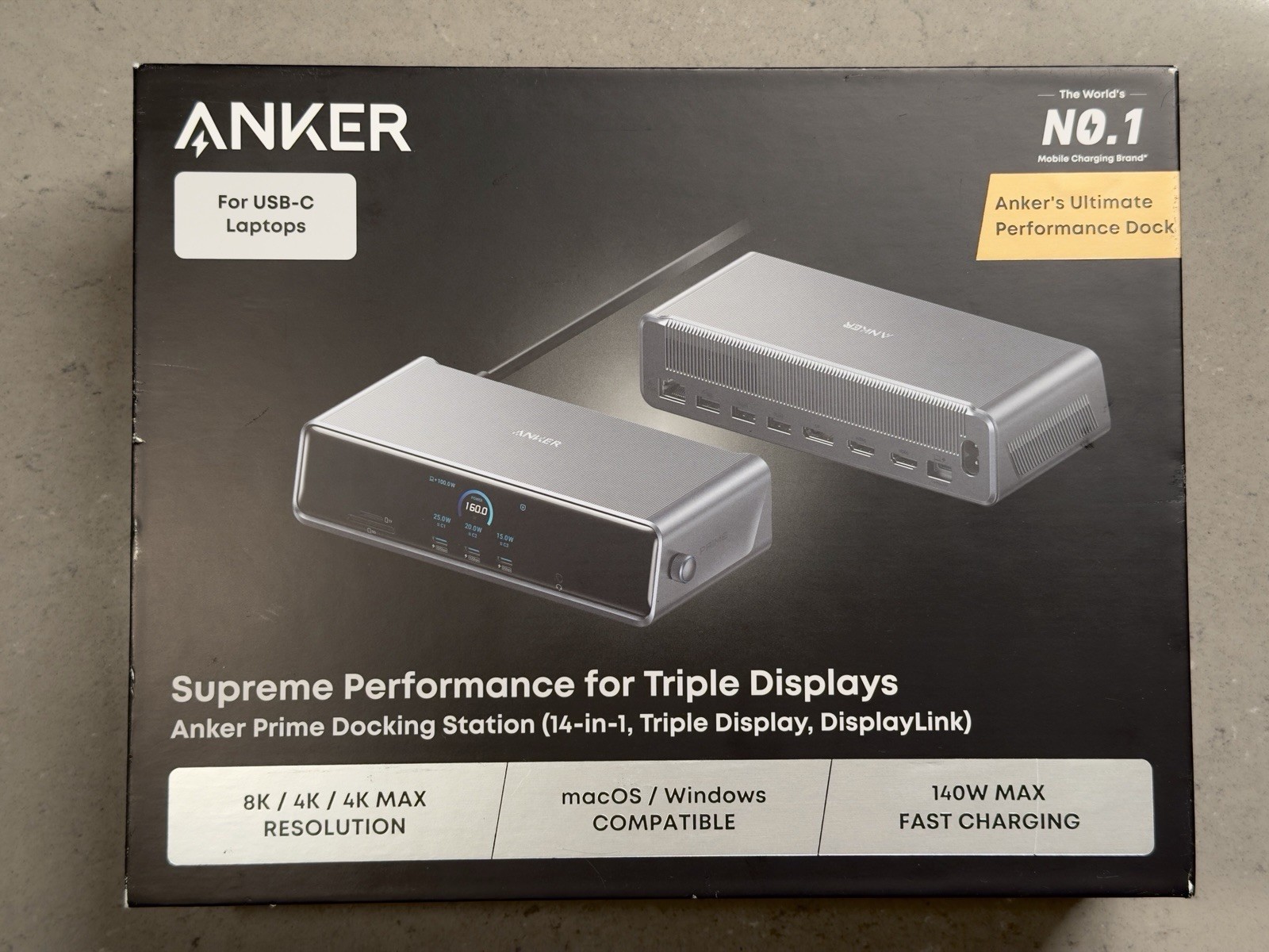 Anker Prime DL7400 Docking Station 14-in-1 Triple Display DisplayLink 140W NEW