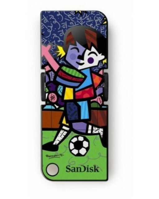 Sandisk Cruzer Pop USB Flash Drive 8GB Romero Britto Soccer Edition Open Box