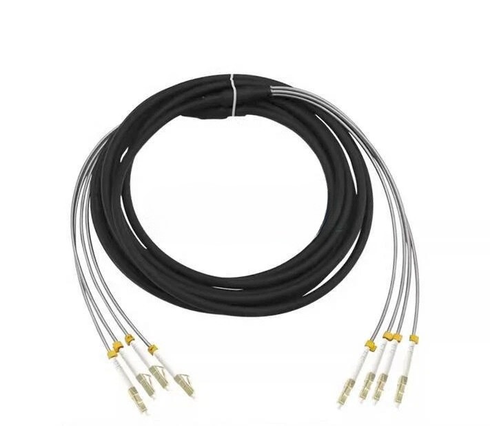 100M Outdoor Field Fiber Patch Cord LC to LC MM Multi-Mode 4 Strand Fiber Cable
