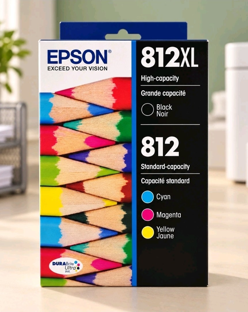 Epson 812XL DURABrite Ultra Ink Combo Black & Color T812XL-BCS Dmg Box New