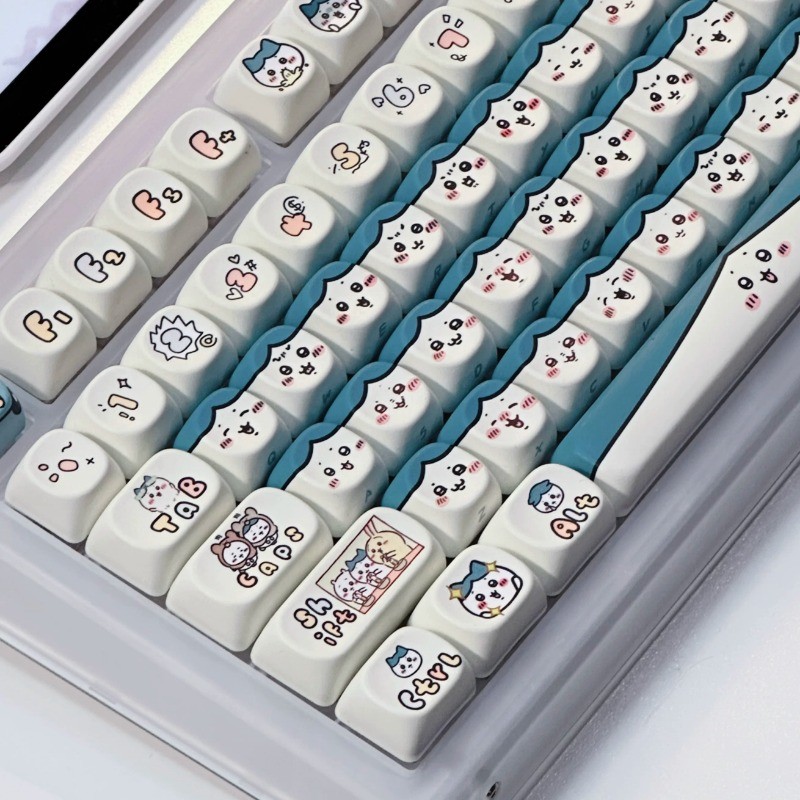 Chiikawa Hachiware Keycaps 131 Keys PBT Mechanical Keyboard Birthday Gift Decor
