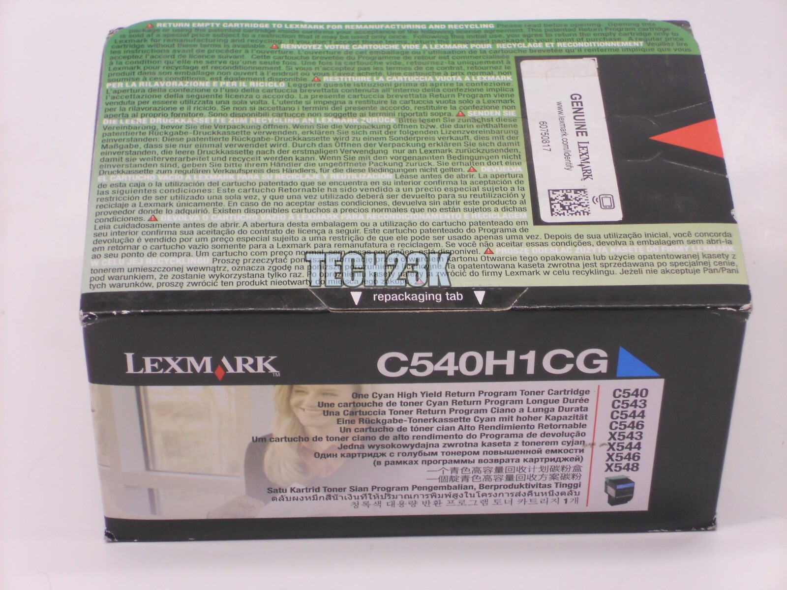 Lexmark C544 C546 X543 X548 High Yield Ink Toner Cartridge C540H1CG Cyan Genuine