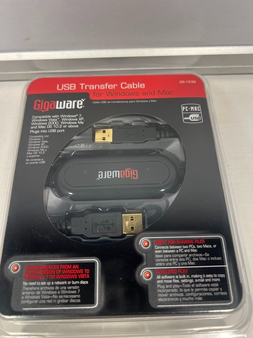 GigaWare USB Data Transfer Cable for Windows and Mac Model 26-1538