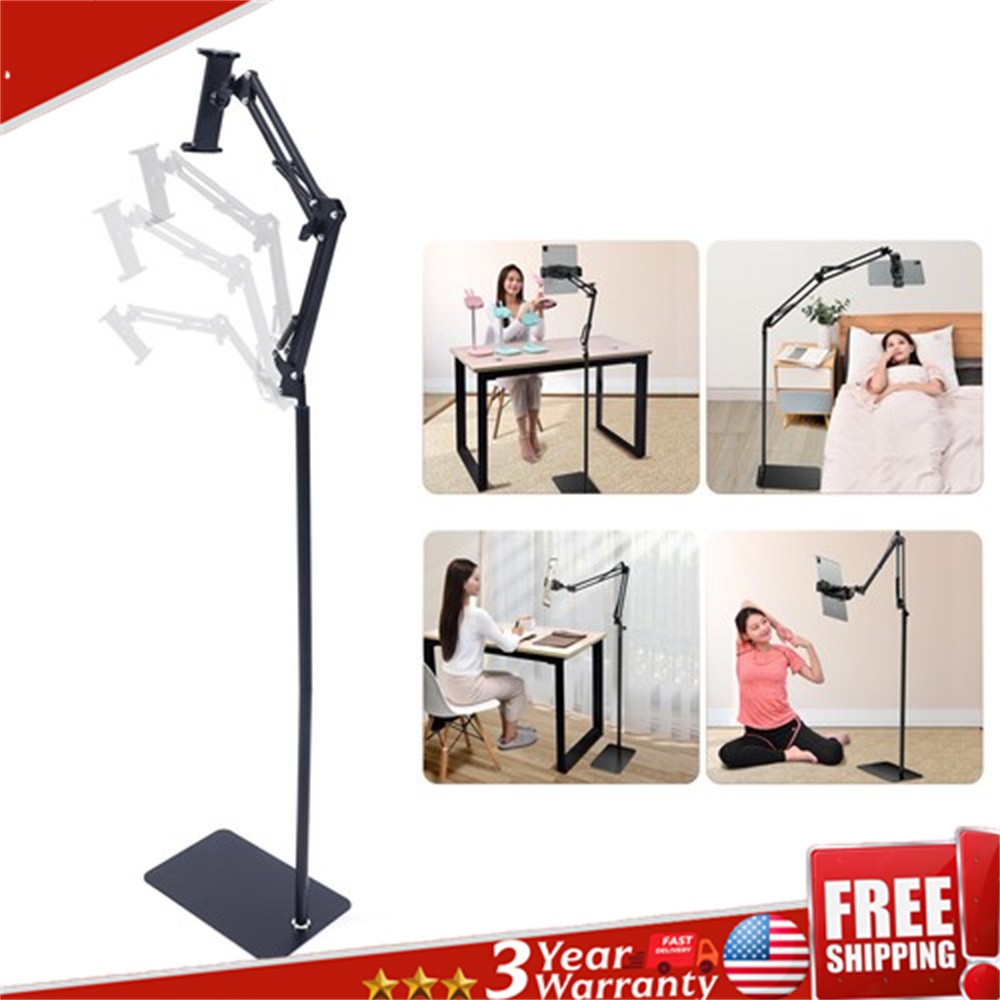 Universal 360° Tablet Holder Floor Stand Clamp Adjustable for 4-11in Phone iPad