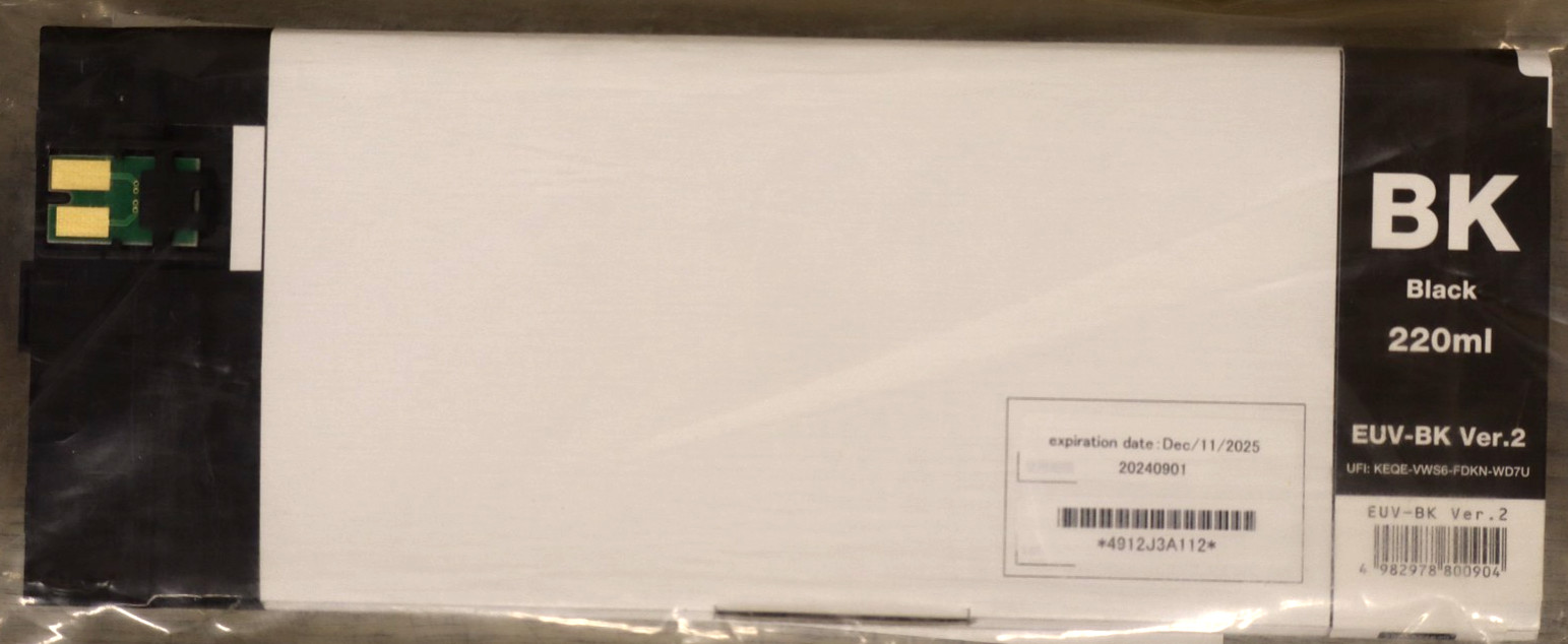 Roland Eco-UV EUV-BK Ver 2 Ink 220ml Black Expires Dec 11/2025