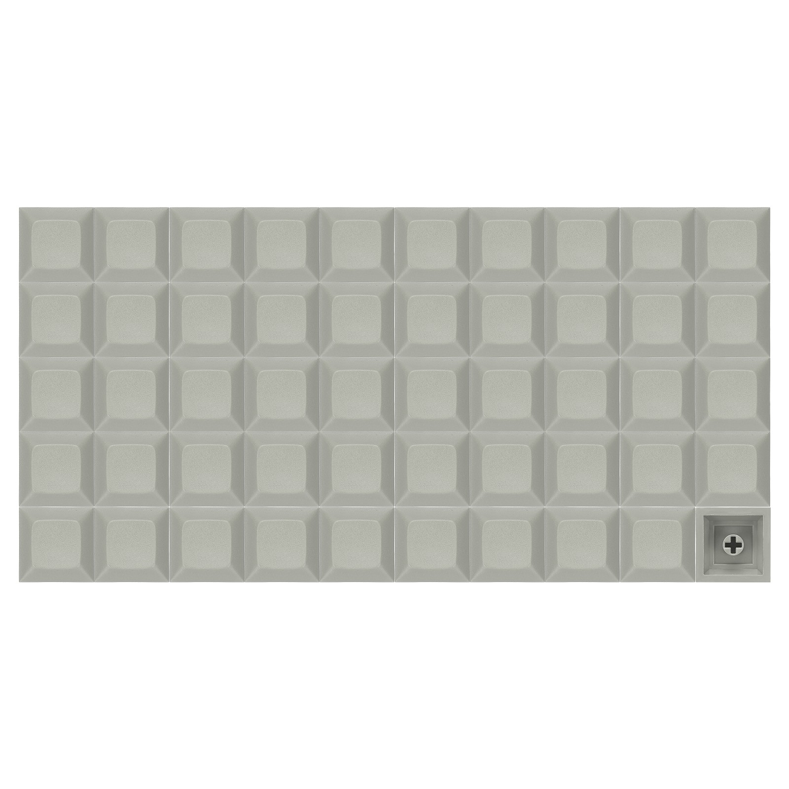 50 Pcs PBT Keycap Set DSA Mechanical Numeric Keypads for Keyboard, Light Gray