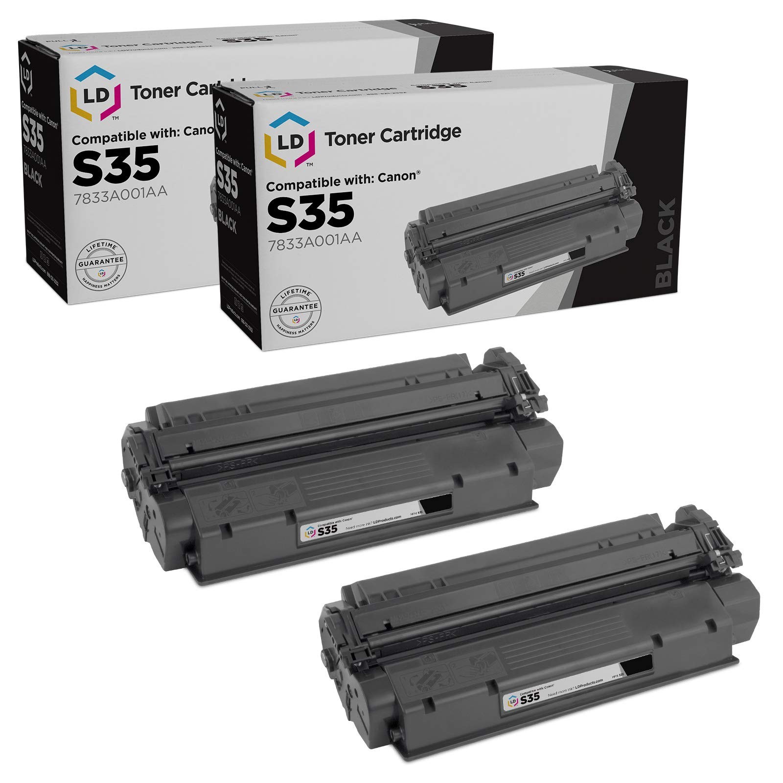 LD Canon Reman S35 7833A001AA Set of 2 Black ImageClass D320 D340 D383