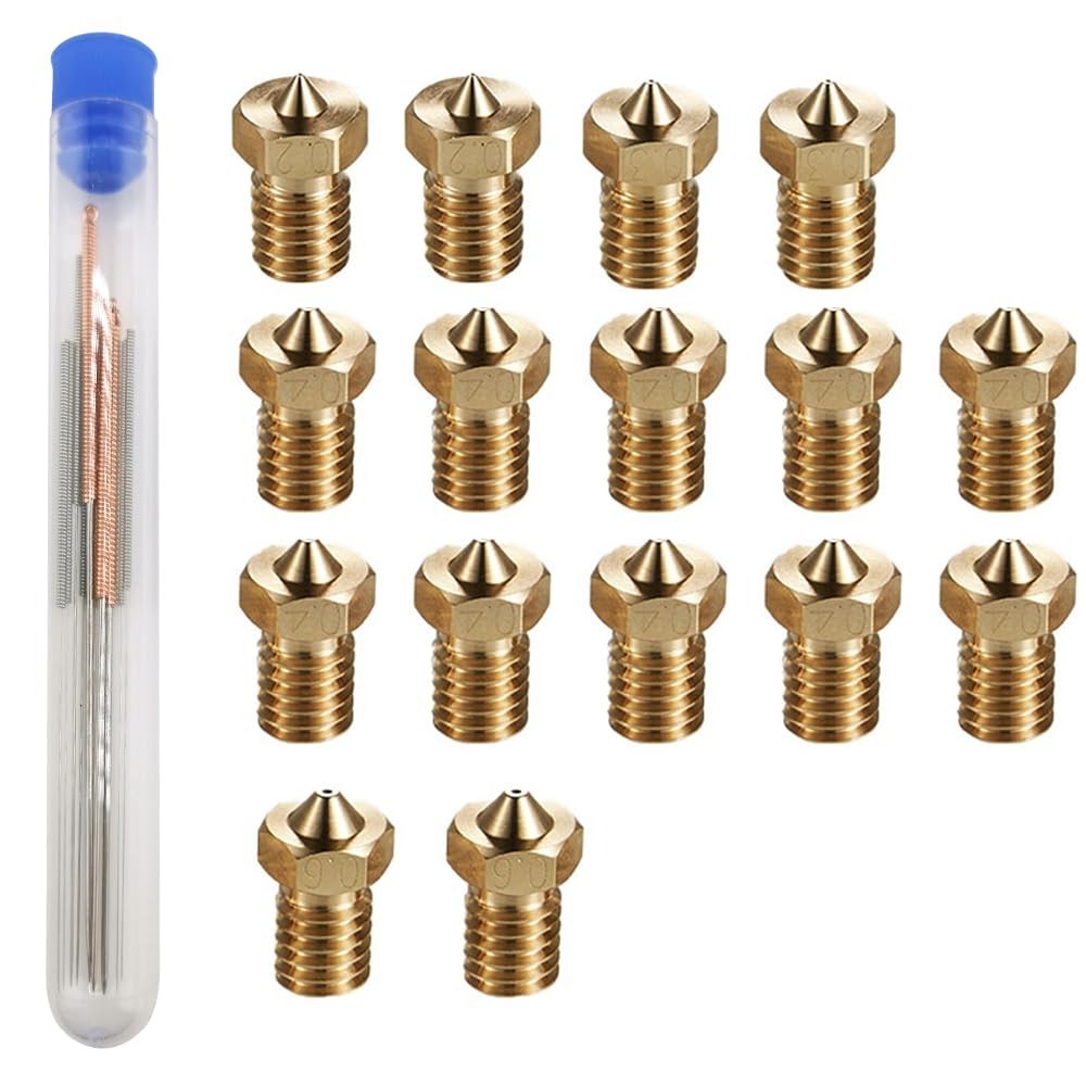 16Pcs V6 Nozzles kit Compatible for E3D V5 V6 Hotend, V6 Nozzle