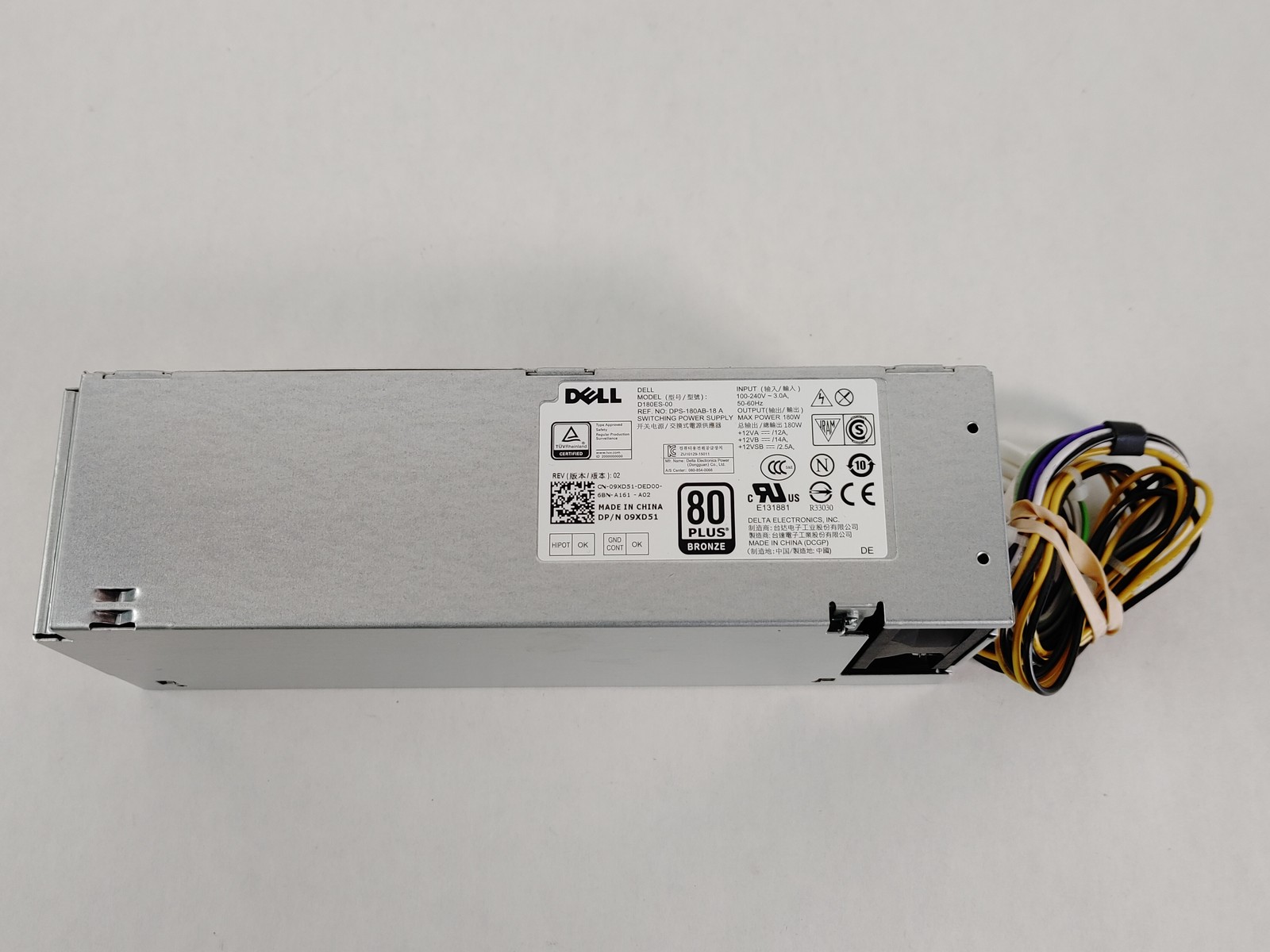 Lot of 10 Dell OptiPlex 3040 SFF 8 Pin 180W Desktop Power Supply 9XD51