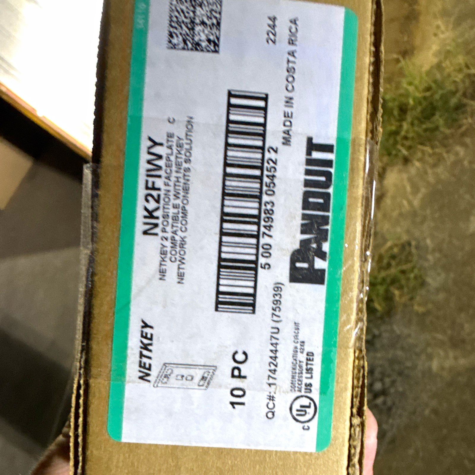 Panduit NetKey NK2FMW 2-Port Cat5e RJ-45 Patch Panel Insert 1U 19in