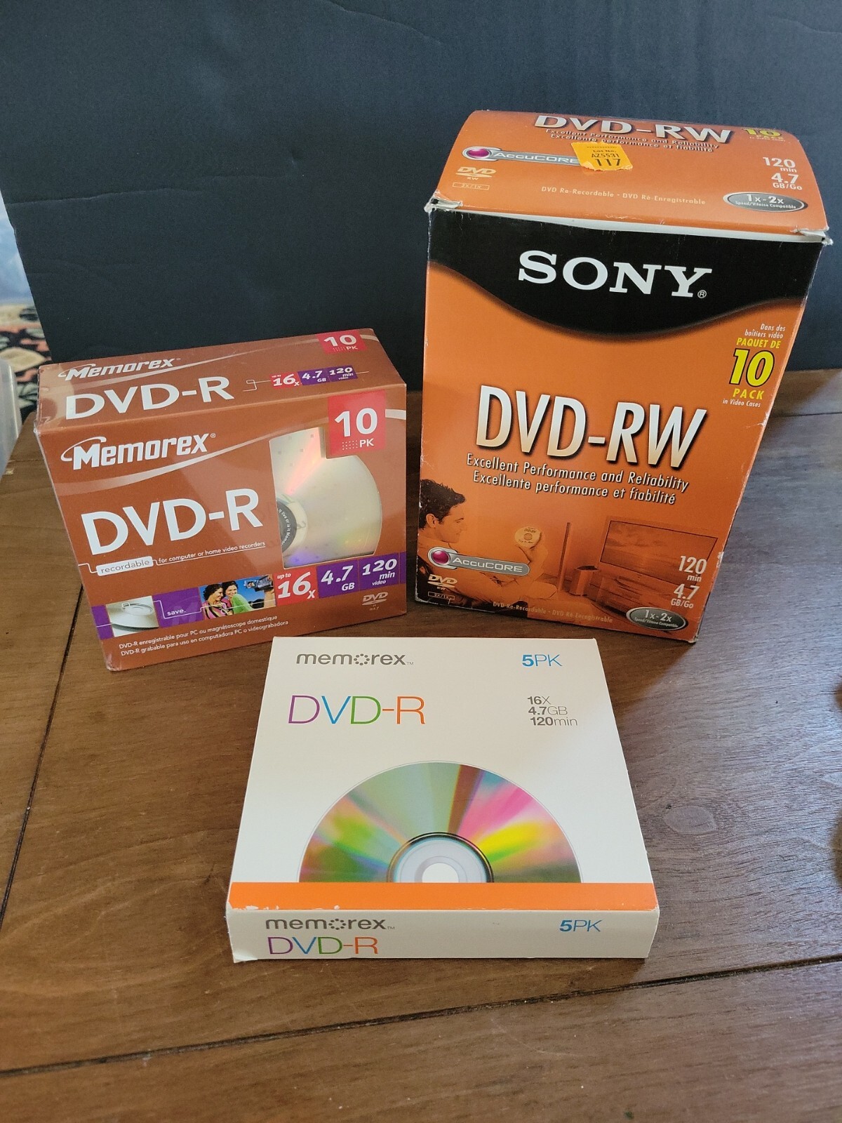 Large Lot Of Memorex And Sony Dvd-rw Dvd-r New