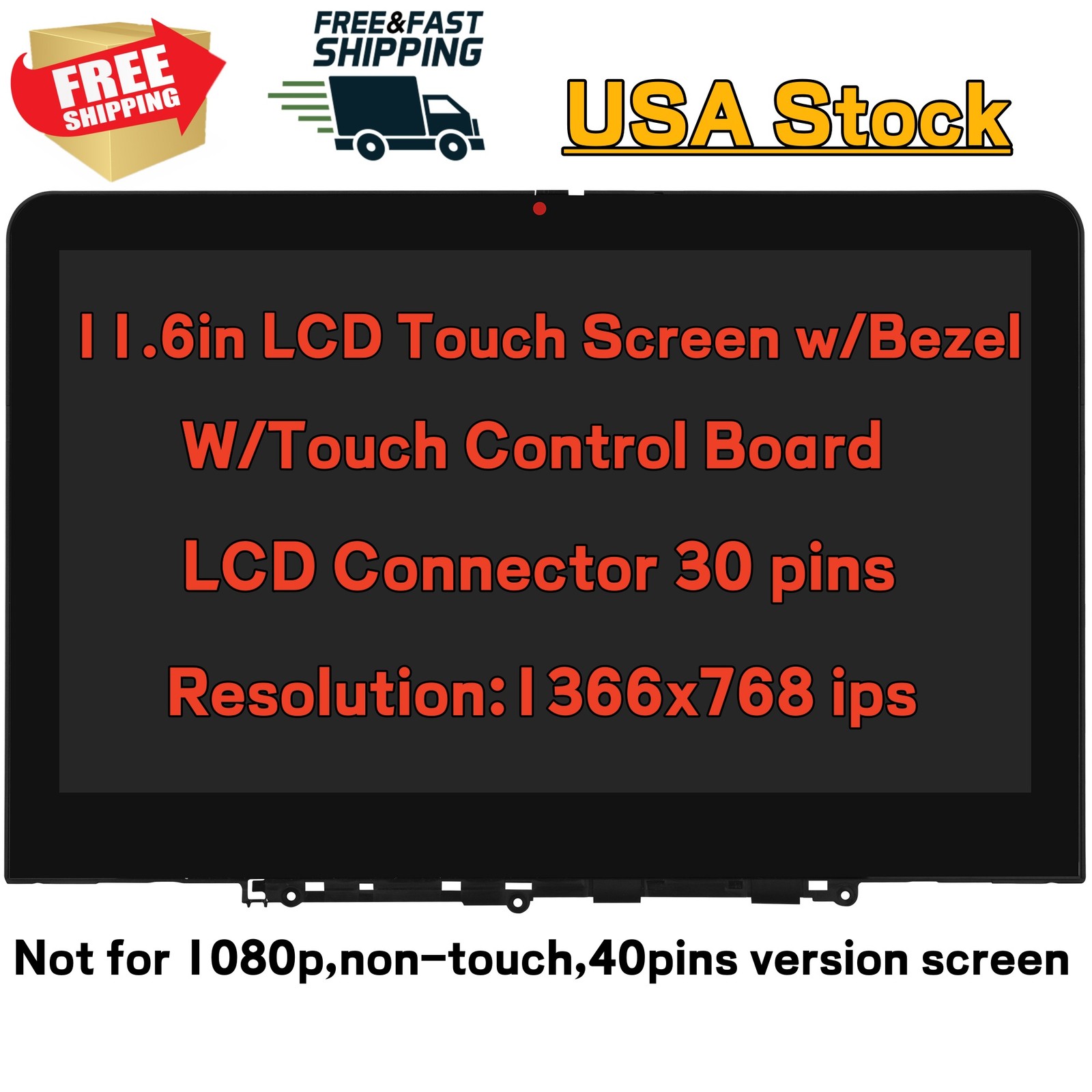 5M11Q54436 5M11U29234 For Lenovo 500e Chromebook Gen 4s Lcd Touch Screen w/Bezel