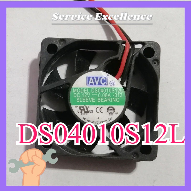 One AVC DS04010S12L DC 12V 0.08A SLEEVE Bearing Cooling Fan 40*40*10mm 2-Pin 