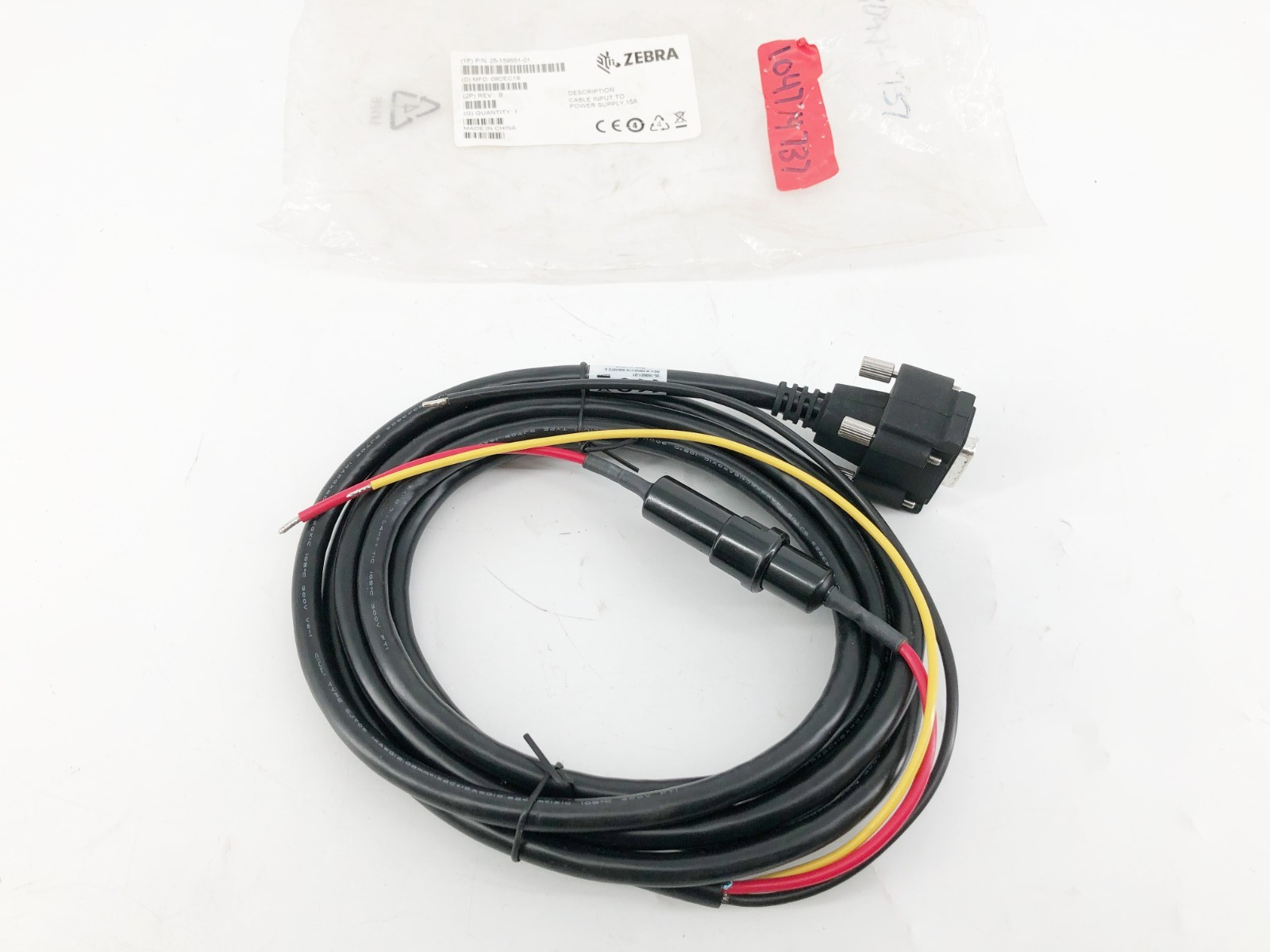 New Zebra 25-159551-01 Power Supply Cable for VC70 15A