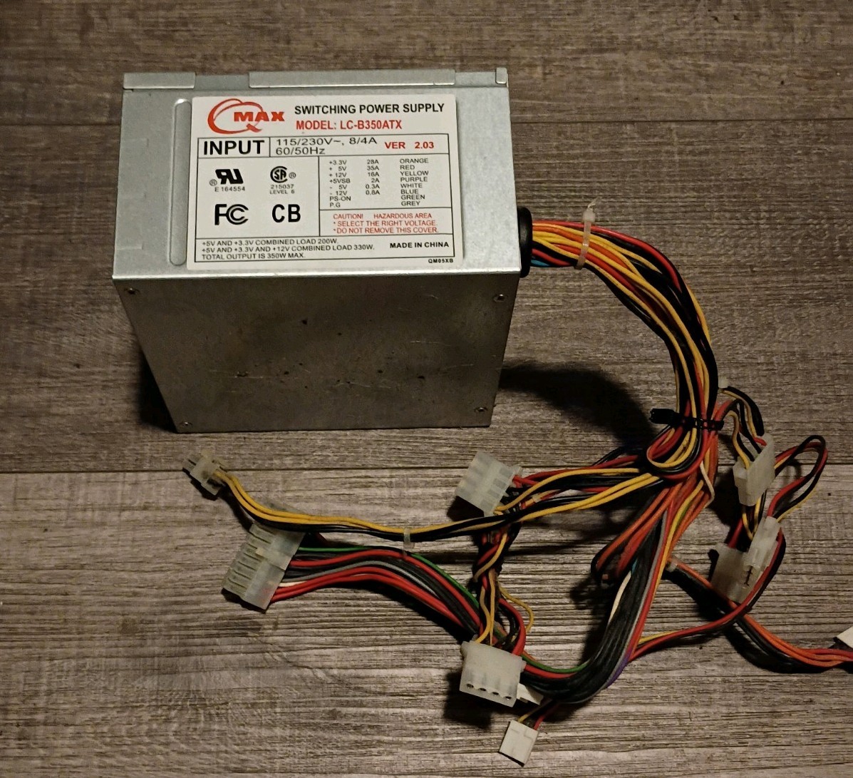 QMAX LC-B350ATX 350W Computer Power Supply (Tested) 