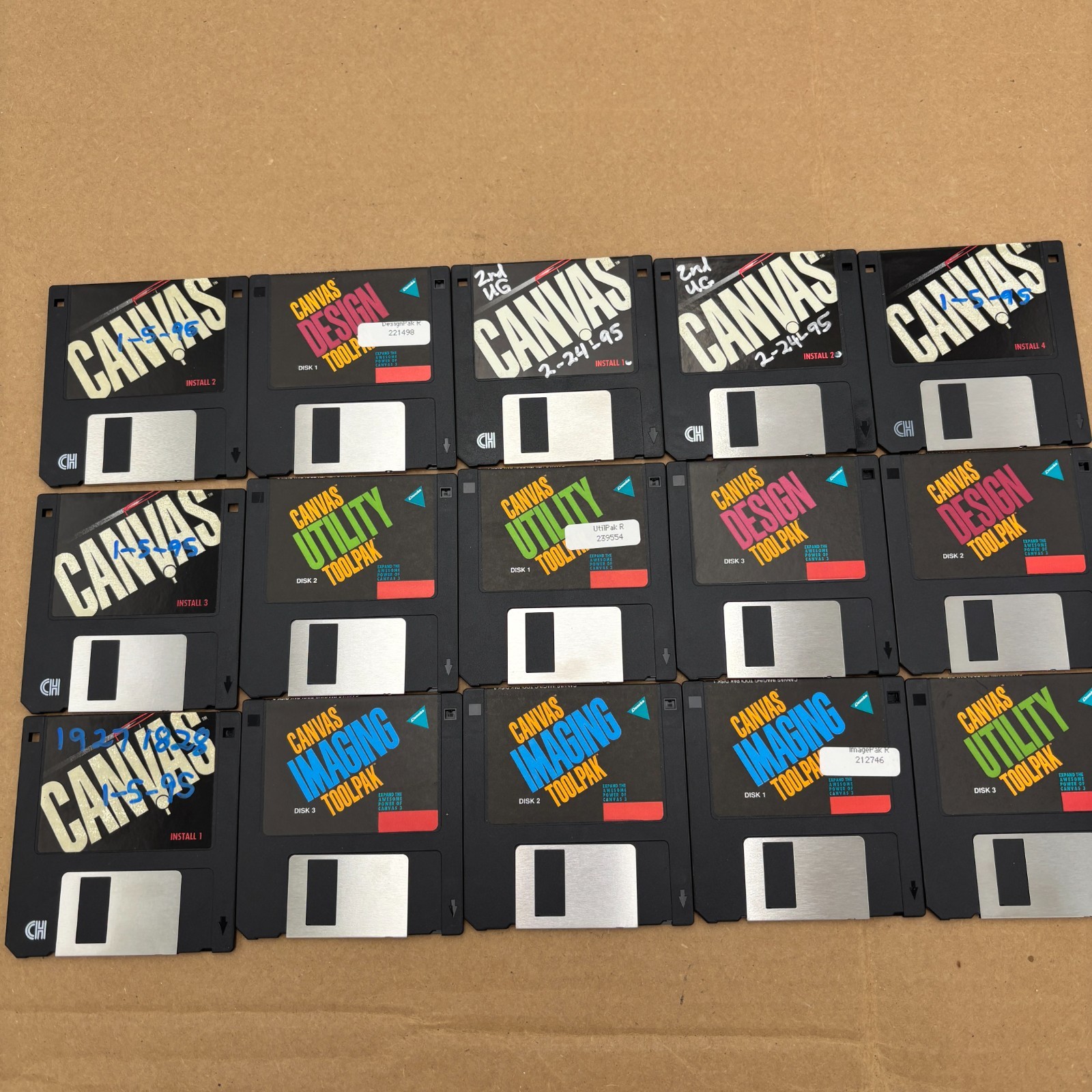Vintage Lot of 15 Canvas Imaging/Utility/Desing Software Discs for Mac