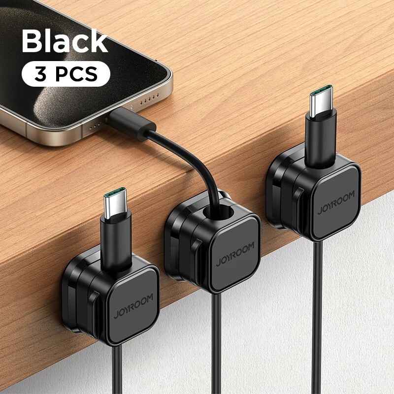 3pcs Magnetic Cable Clips Cable Management Cord Holder for Under Desk