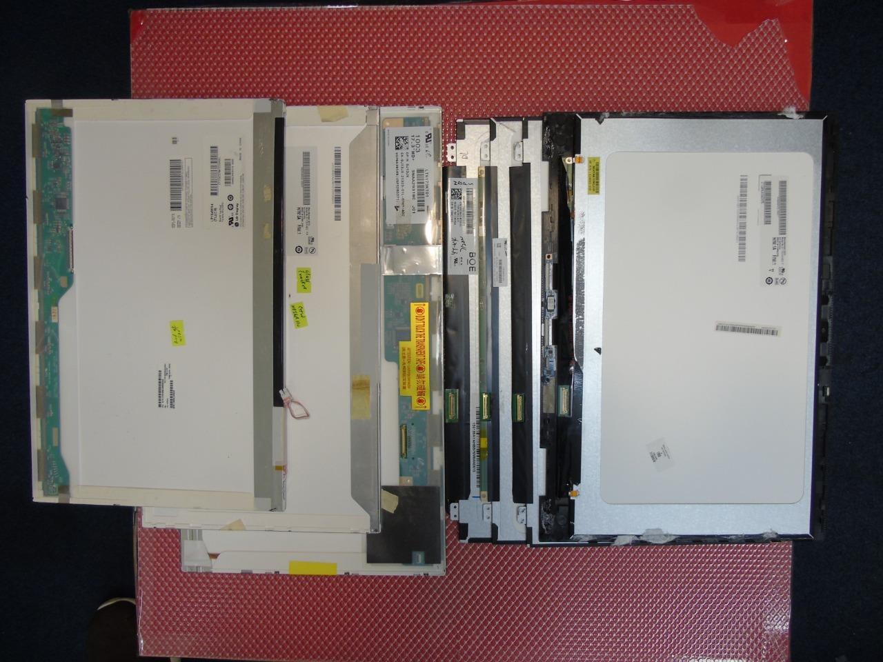 Lot of 7 - Broken Laptop 15.4"-17" LCD Screen Cracked Glass - Non-working (Read)