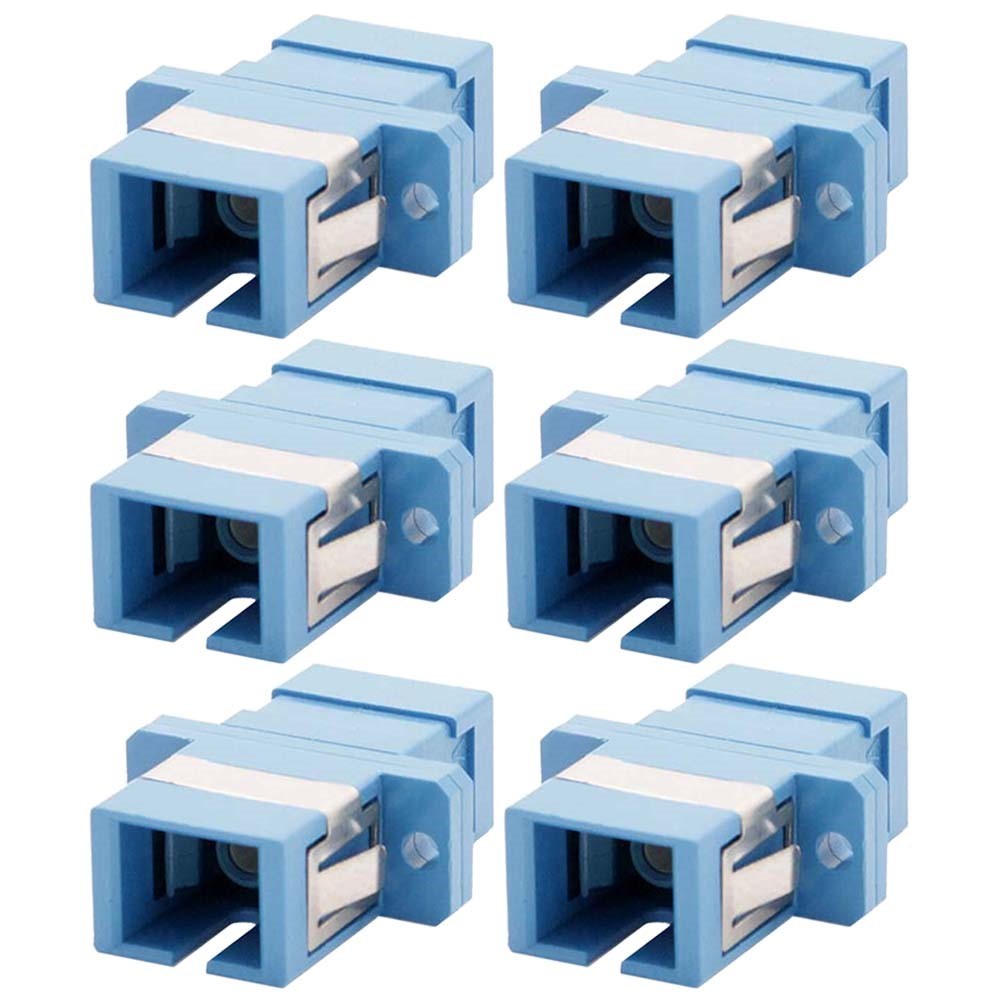 6 Pcs SC to SC Single Mode Simplex Fiber Optic Optical Coupler Adapter Connector