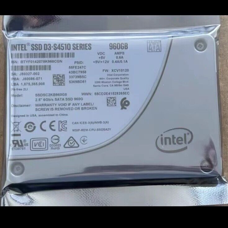 New Intel 960GB S4510 SSD SATA III 6Gb/s 2.5