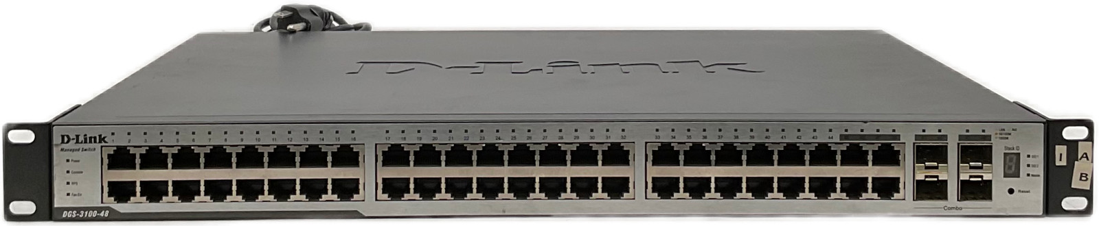 D-Link DGS-3100-48P 48-Port Gigabit Ethernet Unmanaged Rackmount Switch.