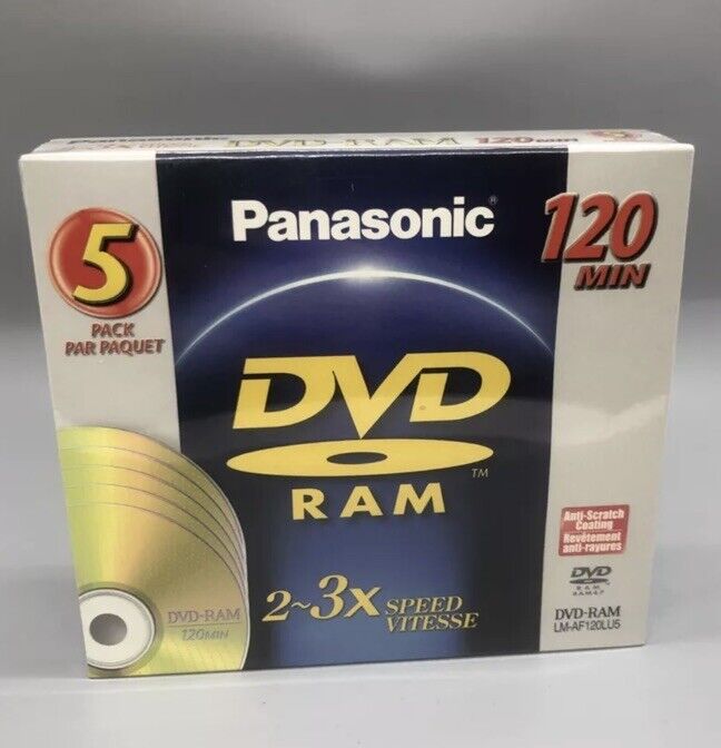 Panasonic LM-AF120LU5 DVD Ram Disc 5 Pack 120 minute 2~3x speed 4.7gb