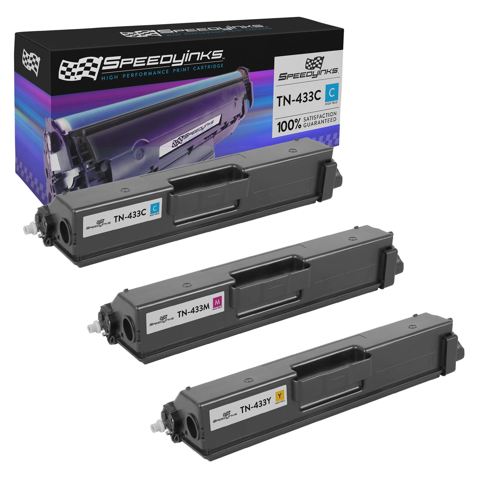 Speedy 3PK Compatible Brother TN433 HY Toner Cartridges: Cyan, Magenta, Yellow