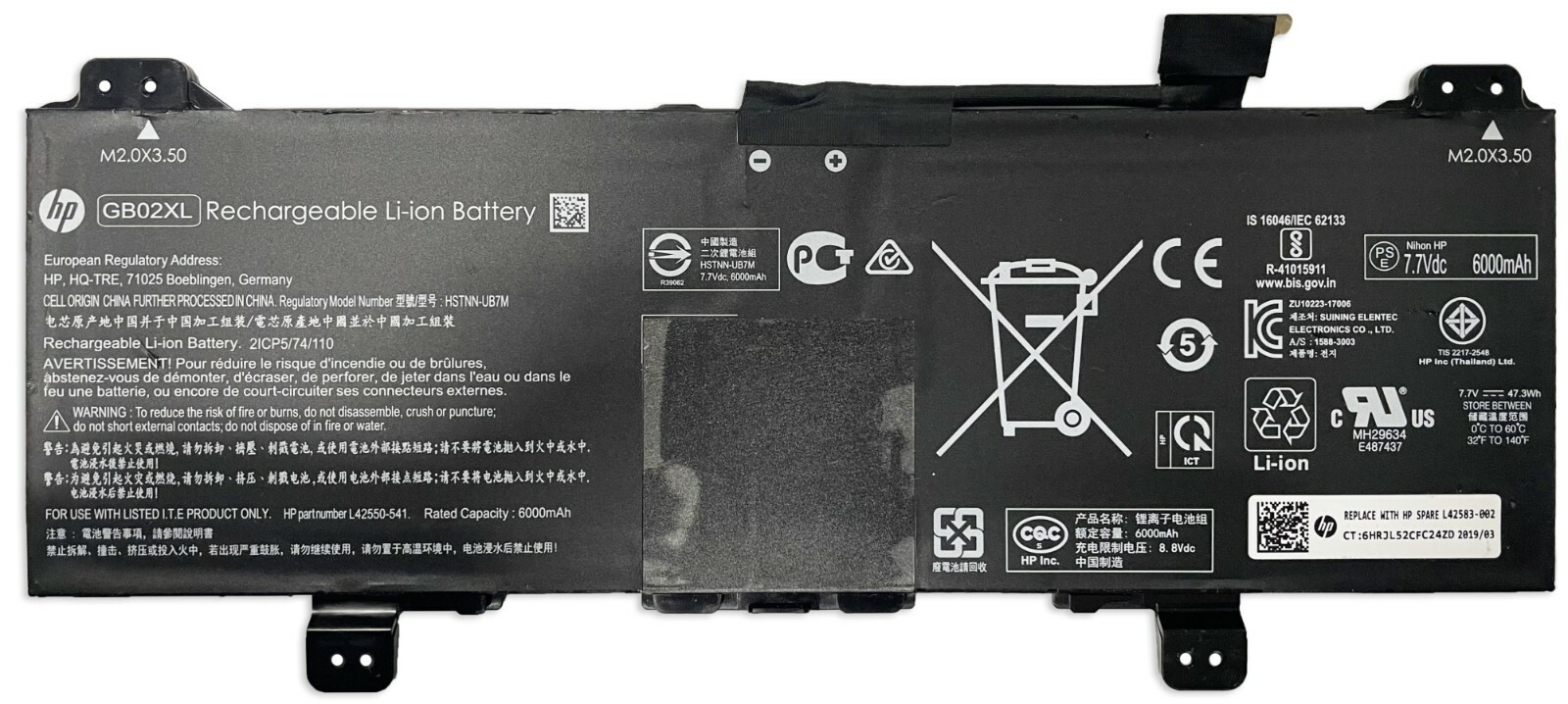 Genuine GB02XL Battery for HP Chromebook 11 X360 G2 EE G7 L42550-2C1 L42583-002