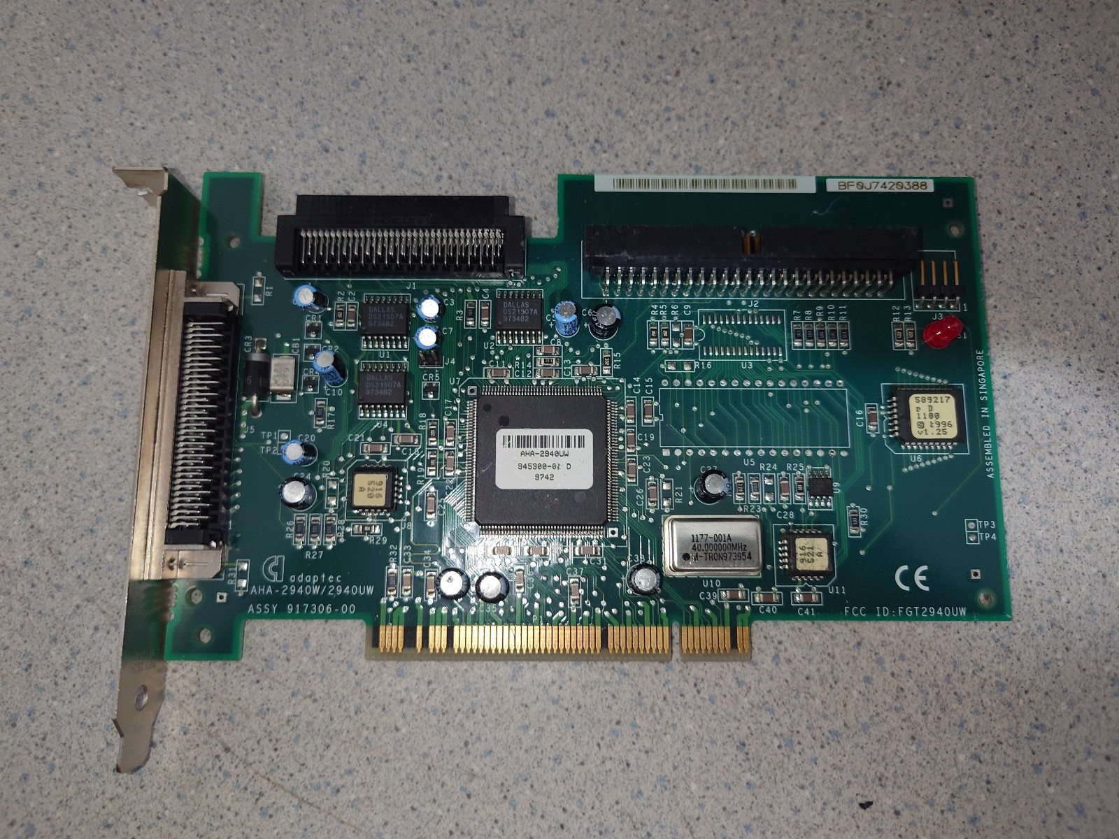 VINTAGE ADAPTEC AHA-2940W 2940UW ULTRA WIDE SCSI PCI CONTROLLER CARD
