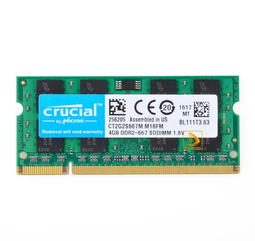 Crucial 4GB 2Rx8 PC2-5300S DDR2 667Mhz 200Pin RAM Memory Laptop 1.8V SODIMM #4GB