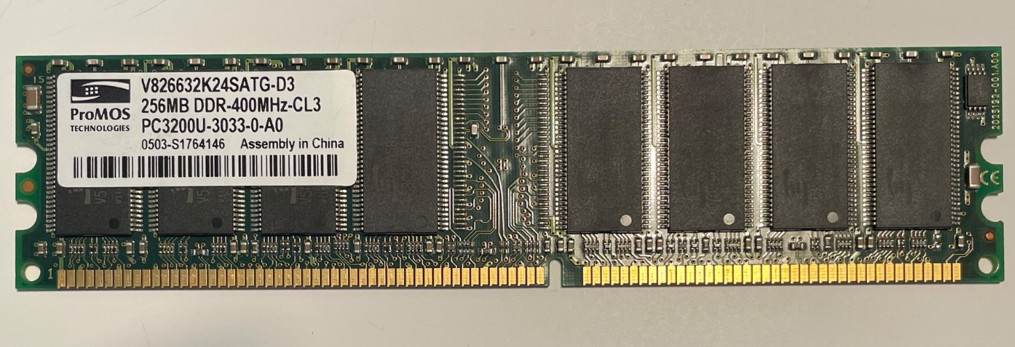 Genuine ProMOS Technologies V826632K24SATG-D3 RAM - 256MB, DDR-400MHz-CL3