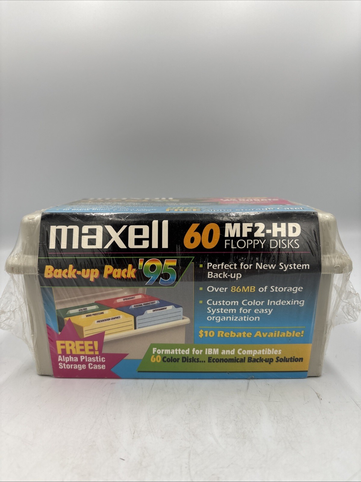 Maxell MF2-HD 3.5" High Density Floppy Disks 1.44MB DS/HD Backup Pack of 60 New