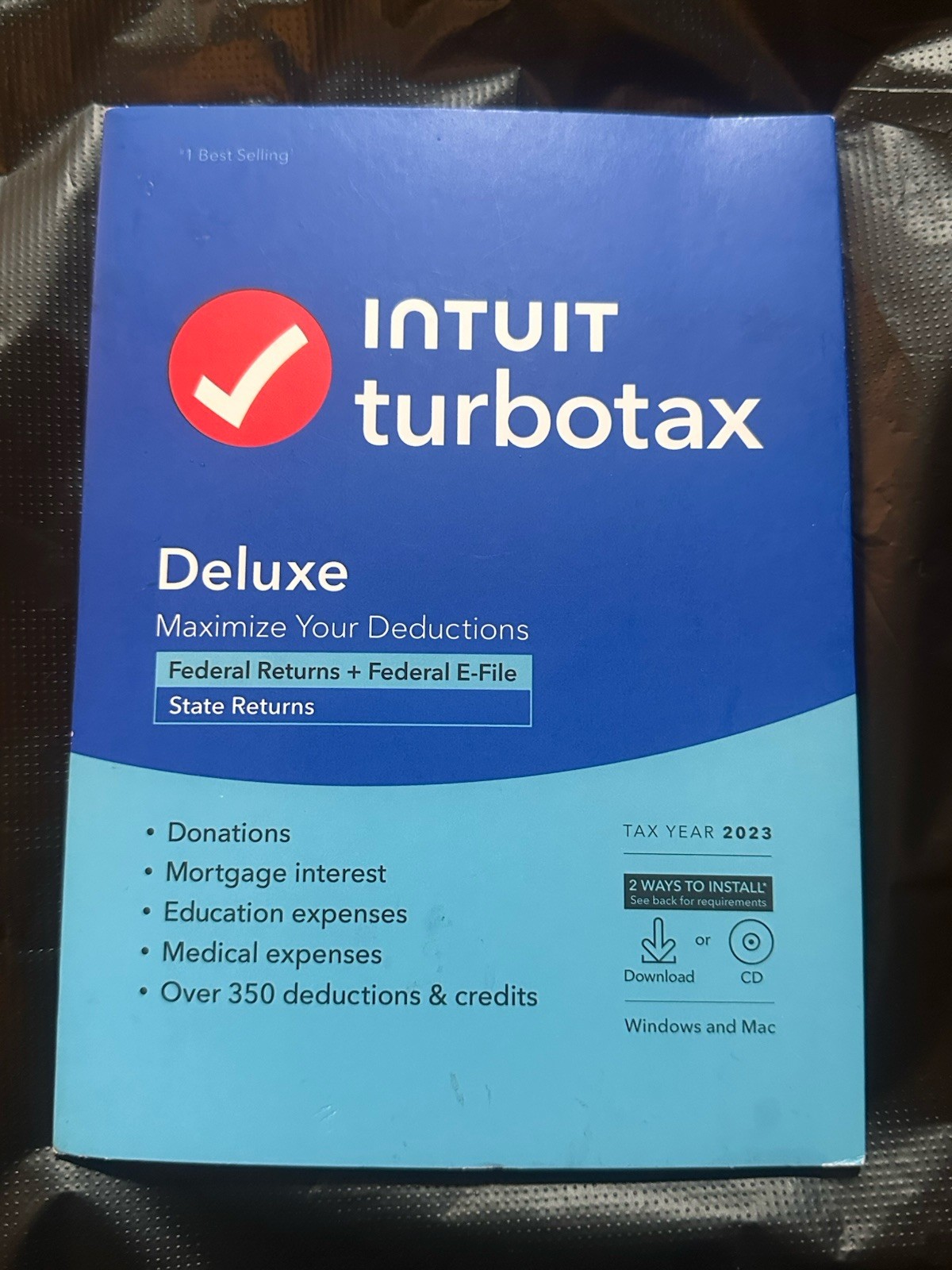 Intuit TurboTax Deluxe 2023 Federal w State Physical CD  license PC/MAC OPEN BOX