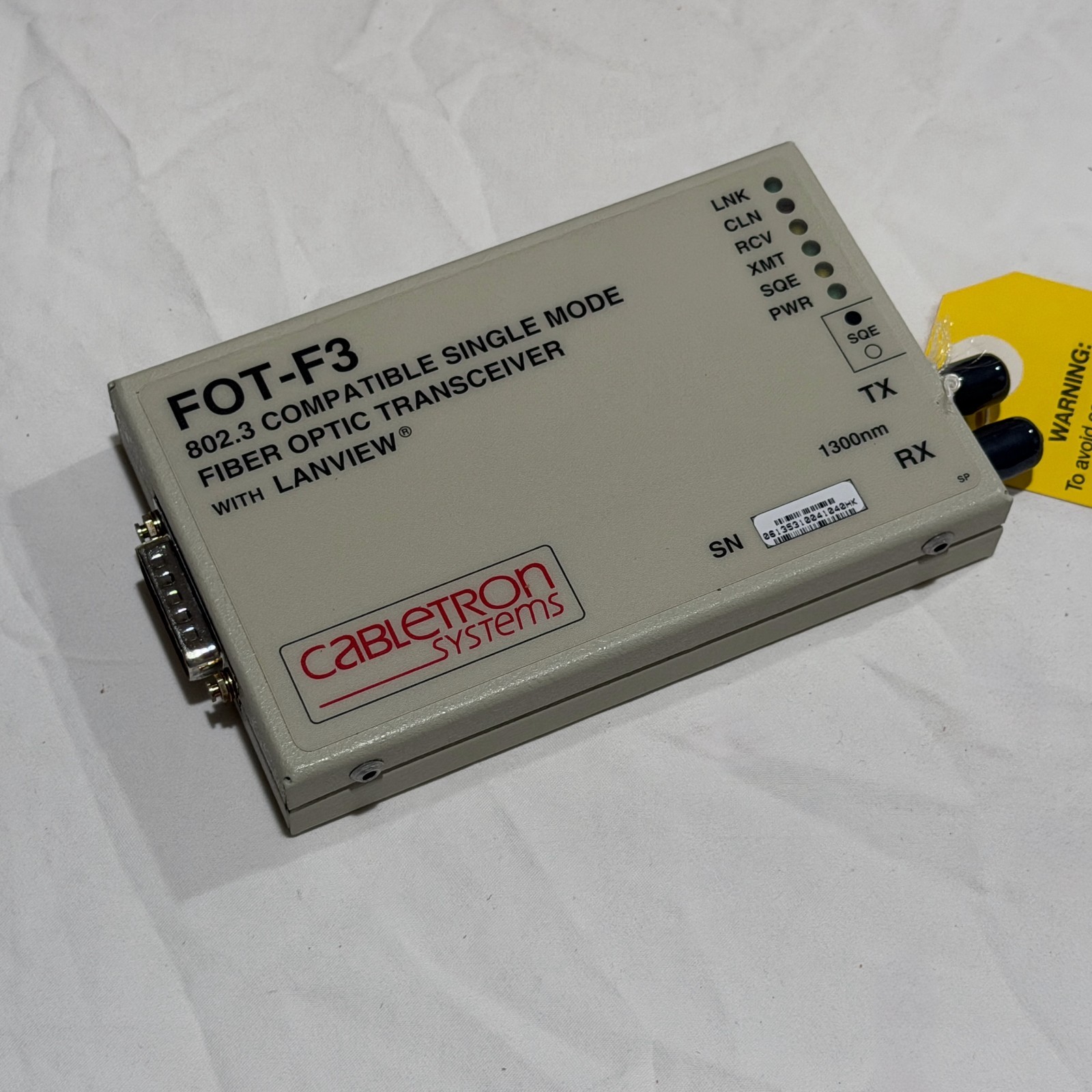FOT-F3 Compatible Fiber Optic Transceiver w/ Lanview by Cabletron Systems
