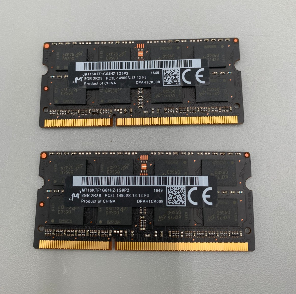Lot Of 2 Micron DDR3 8GB Each (2 x 8GB = 16GB) PC3 14900MHz RAM Memory Black B