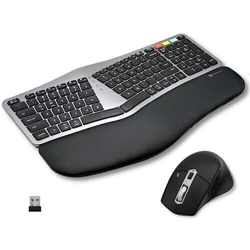 X9 Wireless Ergonomic Keyboard and Mouse Combo - 2.4G+BT Optimized for Comfor...