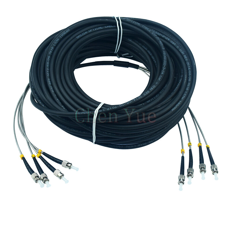 10M 4 Cores Field Outdoor Fiber Cable ST-ST 4 Strand 9/125 SM Fiber Patch Cord