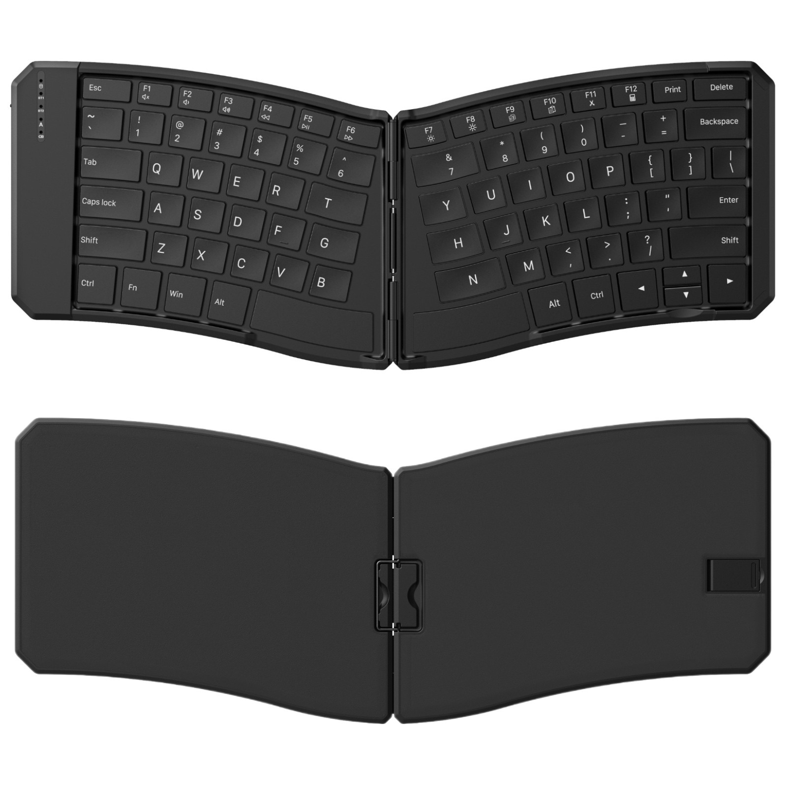 PU Leather BT Wireless Ergonomic Foldable Keyboard for Windows iOS Android MacOS