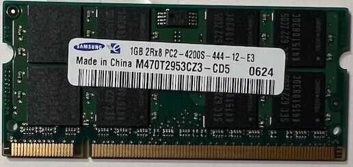SAMSUNG 1GB 2Rx8 PC2-4200S DDR2 COMPUTER LAPTOP MEMORY M470T2953CZ3-CD5