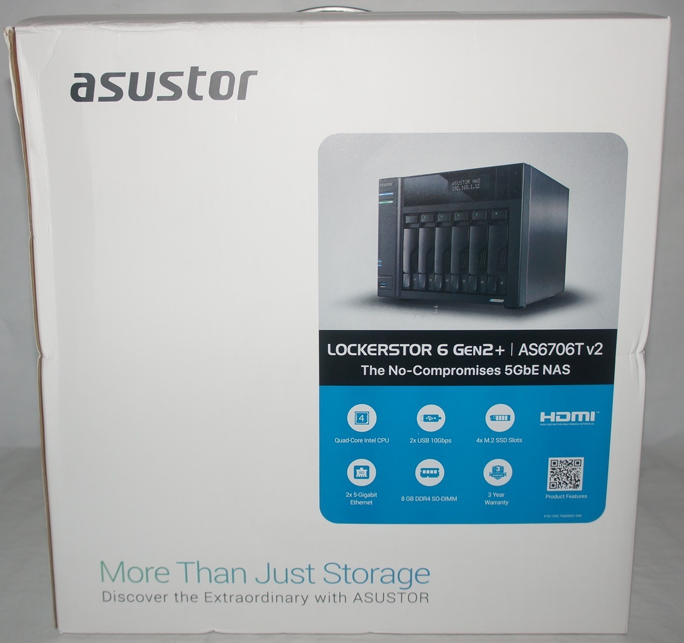 New Asustor AS6706T v2 Lockerstor 6 Gen2+ 6 Bay NAS /Quad-Core 2GHz CPU Diskless