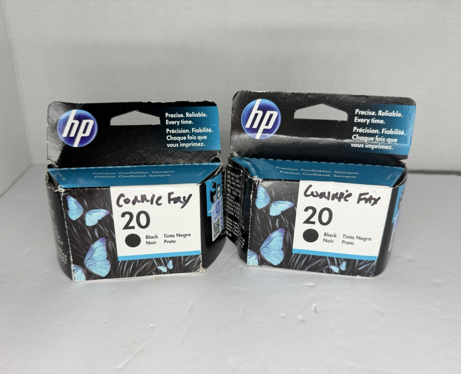 HP 20 Black Genuine Original Inkjet Ink Cartridges 2-Pack C6614D