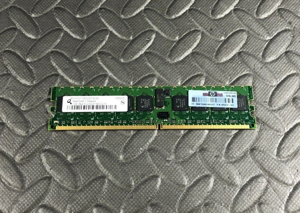 LOT OF 4X 1GB HP QIMODA 1GB Server Ram 1RX4 PC2-5300P-555-12-HO 405475-051