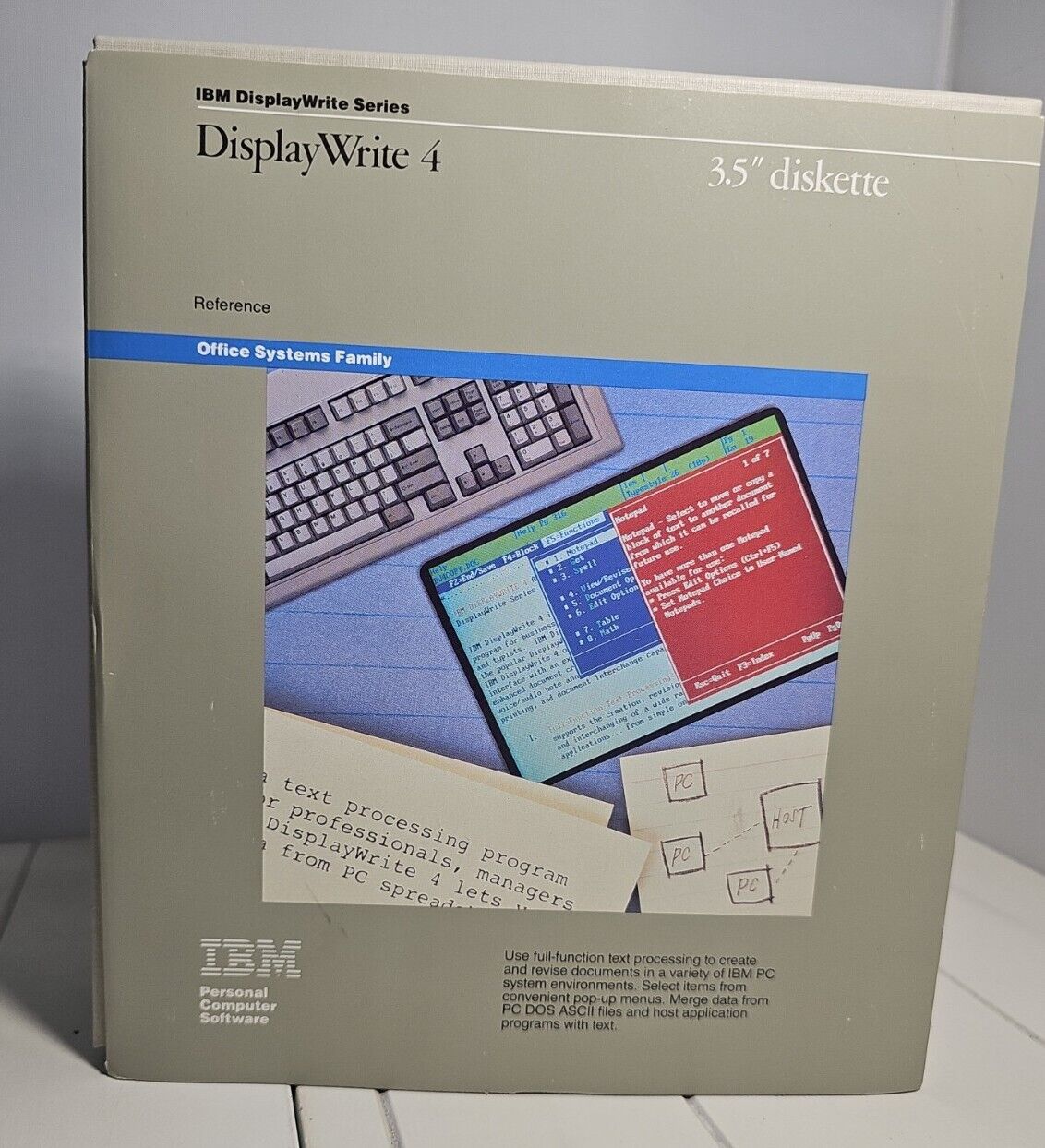 IBM DisplayWrite 4 Series 3.5 Diskette Computer Software PC Dos 3.20 Rare 1986