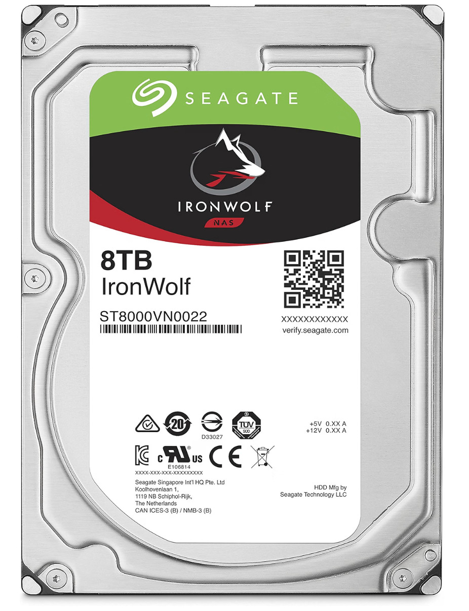 8TB Seagate IronWolf NAS 7200RPM CMR Hard Drive ST8000VN0022 [100% Health] HDD